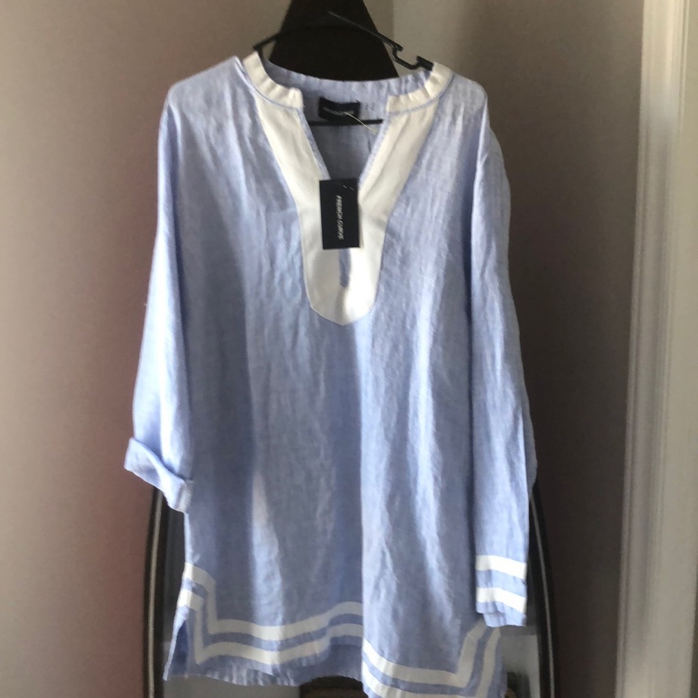 Lt Blu Fringe Tunic